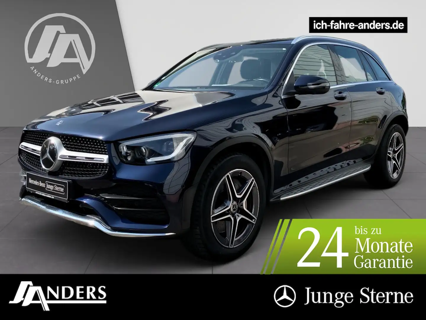 Mercedes-Benz GLC 400 d 4M AMG+MBUX+Distr+Burm+Pano+AHK+HUD+36 Blauw - 1