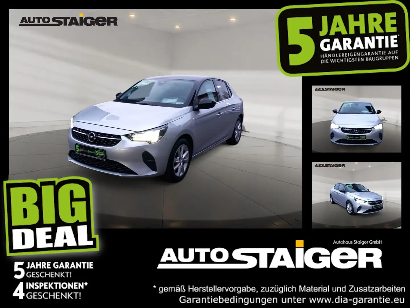 Opel Corsa F 1.2 Turbo Elegance Klima, PDC, SHZ Argent - 1