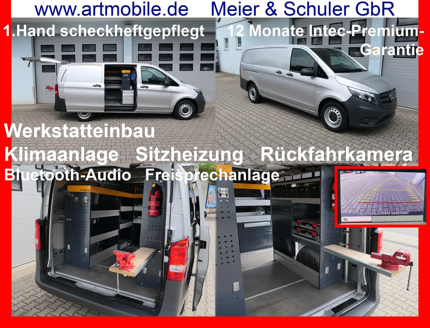 Mercedes-Benz Vito 111 CDI lang Werkstatteinbau Klima Kamera Garantie Silber - 1