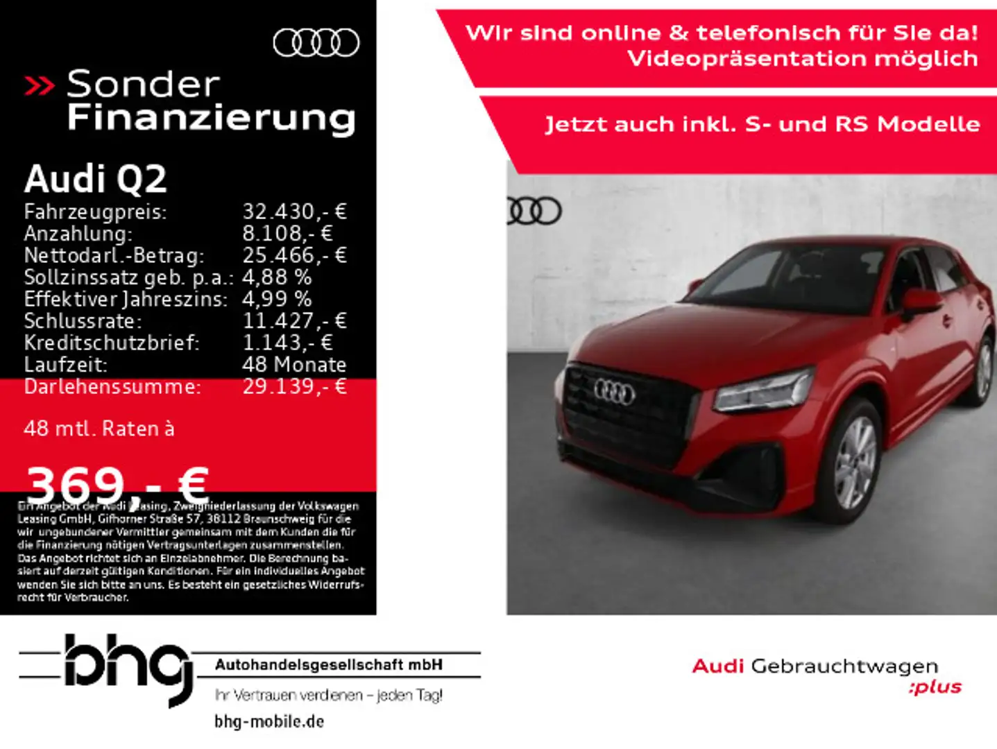 Audi Q2 35 TDI S tronic S line Rot - 1