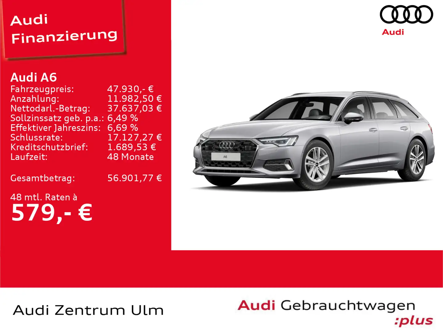 Audi A6 40TDI Av. advanced AHK 360° SOUND 5JGarantie Silber - 1