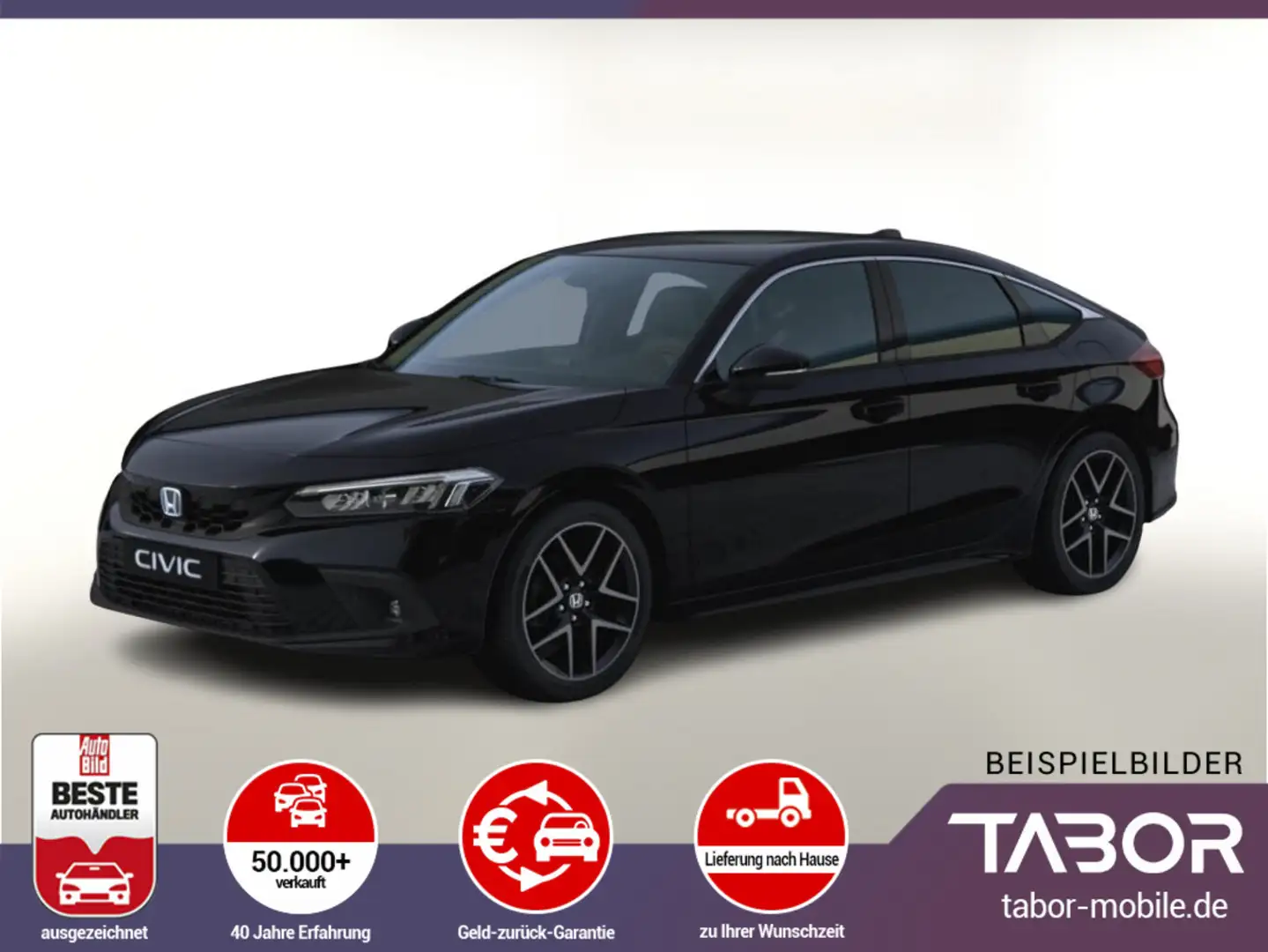 Honda Civic 184 CVT Advance Nav Leder Pano Bose SHZ Schwarz - 1