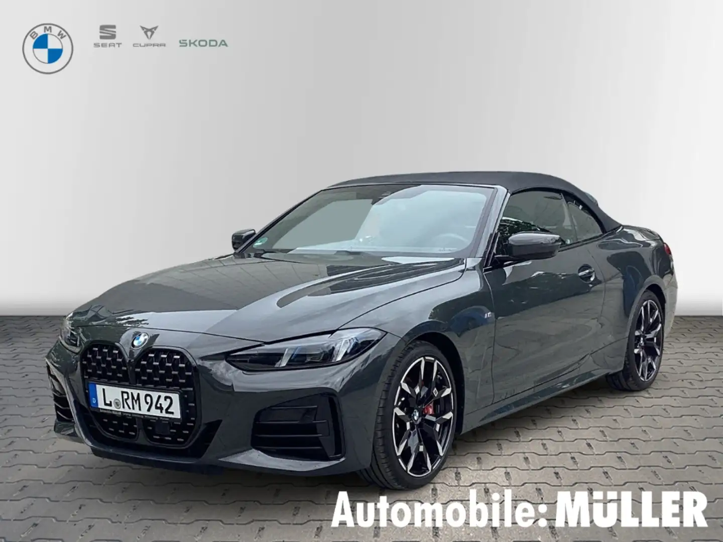 BMW 420 i Cabrio M Sport Navi Klima HuD RFK Alarm Memory S Grau - 1