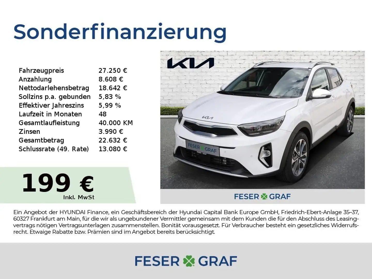 Kia Stonic 1.0T 48V DCT Spirit Technik-Paket LED ACC Wit - 1