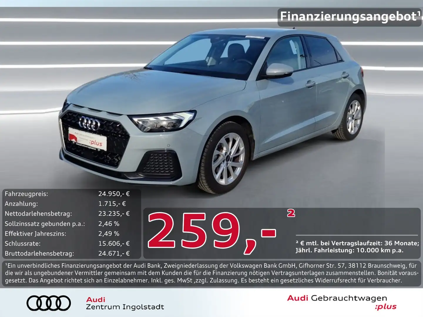 Audi A1 Sportback 30 TFSI LED ALU PDC+ GRA Advanced Grau - 1