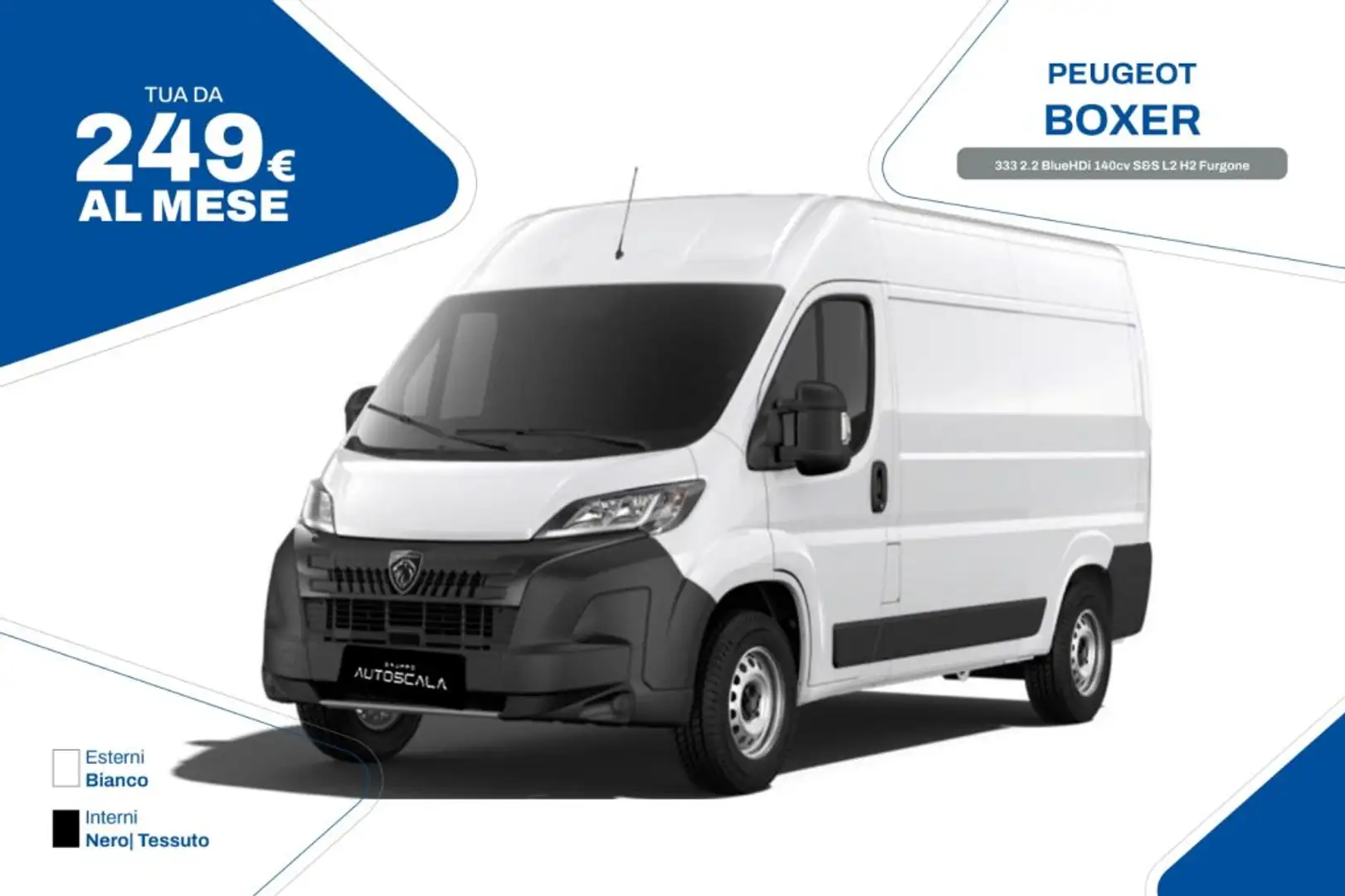 Peugeot Boxer 333 2.2 BlueHDi 140cv S&S L2 H2 Furgone Bianco - 1