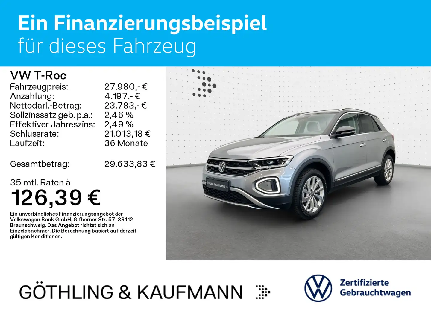 Volkswagen T-Roc T-ROC 1.5 TSI DSG STYLE*LED*AHK*NAVI*KLIMA*PDC*S Plateado - 2