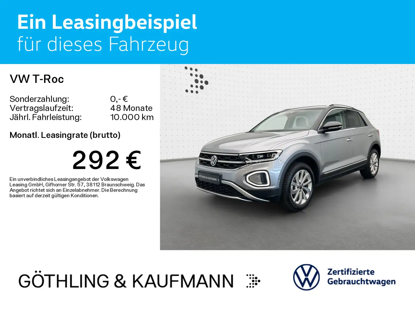 Volkswagen T-Roc T-ROC 1.5 TSI DSG STYLE*LED*AHK*NAVI*KLIMA*PDC*S Argent - 2