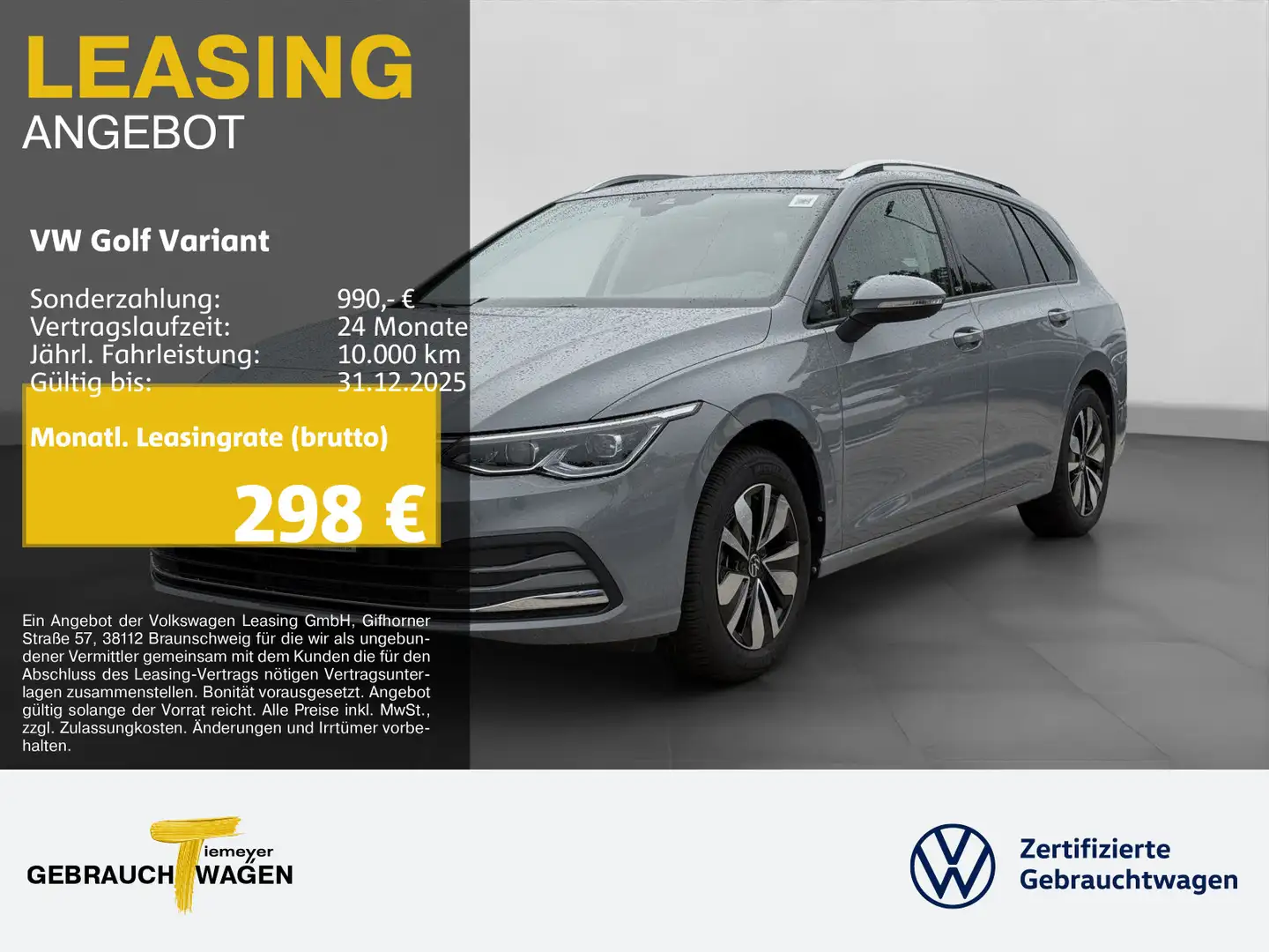 Volkswagen Golf Variant 1.5 eTSI DSG MOVE PANO MATRIX KAMER Grau - 1