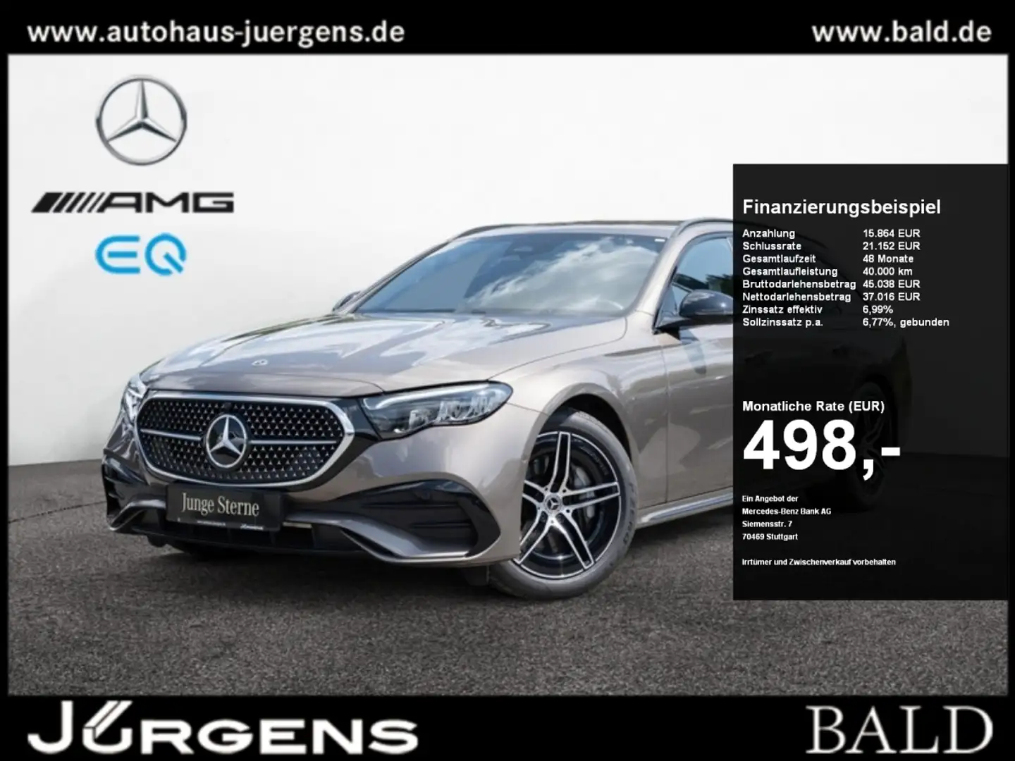 Mercedes-Benz E 300 de T AMG-Sport/AHK/Night/LED/Agility/Cam Brązowy - 1