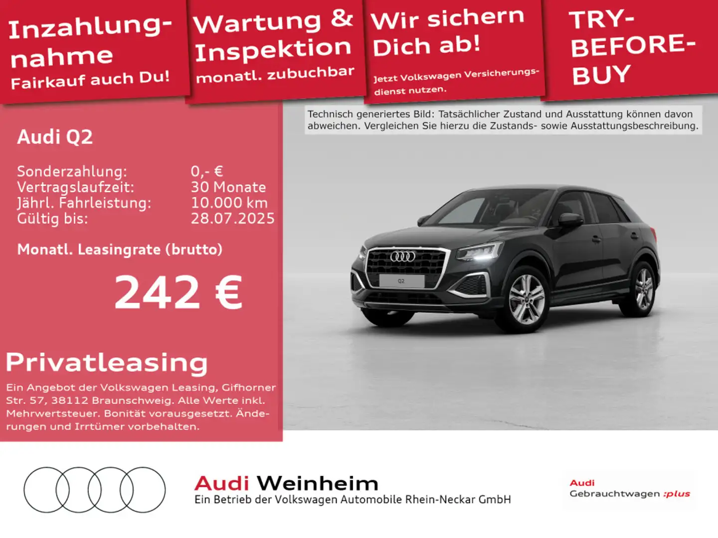 Audi Q2 advanced 35 TFSI AHK S-tronic LED Navi Gar.20 Nero - 1