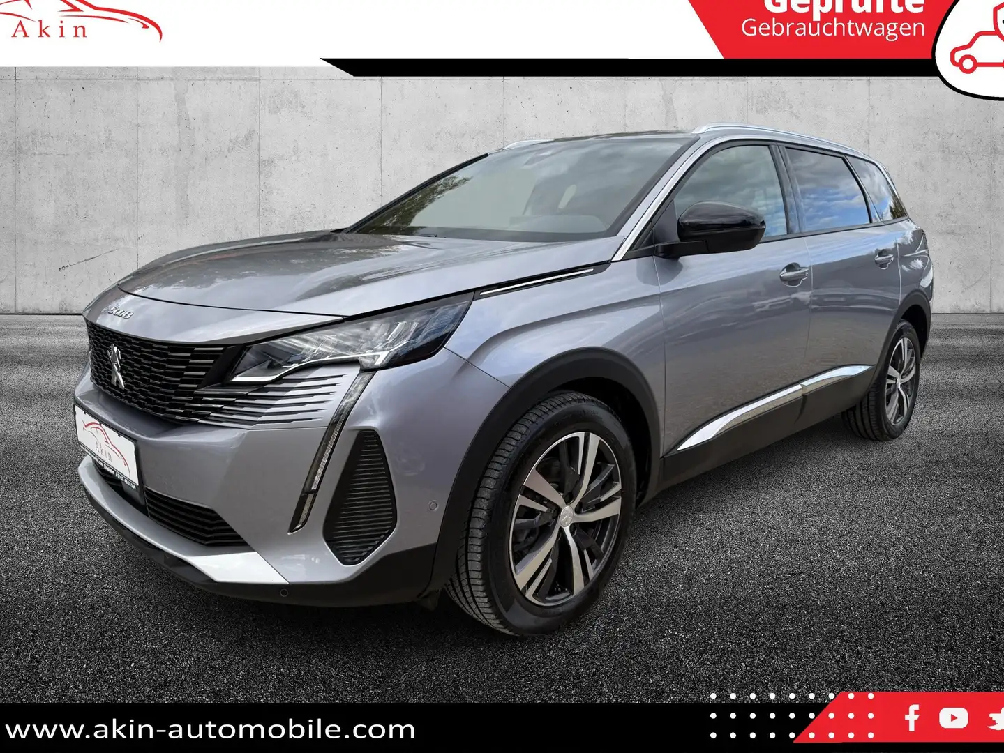 Peugeot 5008 LED/LEDER/NAVI/PDC/KAMERA/TEMP./CARPLAY/KEYLESS Grau - 1