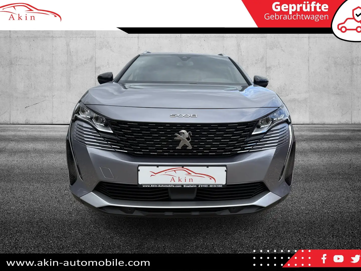 Peugeot 5008 LED/LEDER/NAVI/PDC/KAMERA/TEMP./CARPLAY/KEYLESS Grau - 2