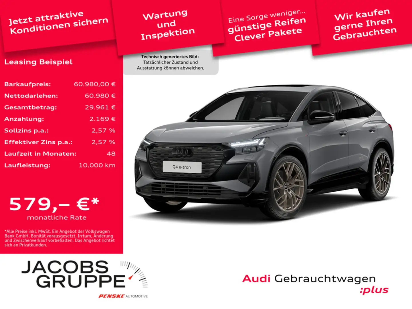 Audi Q4 e-tron Sportback 55 qu. 2xS line Edition/Matrix/HuD/360°/Pano/SONOS Gris - 1