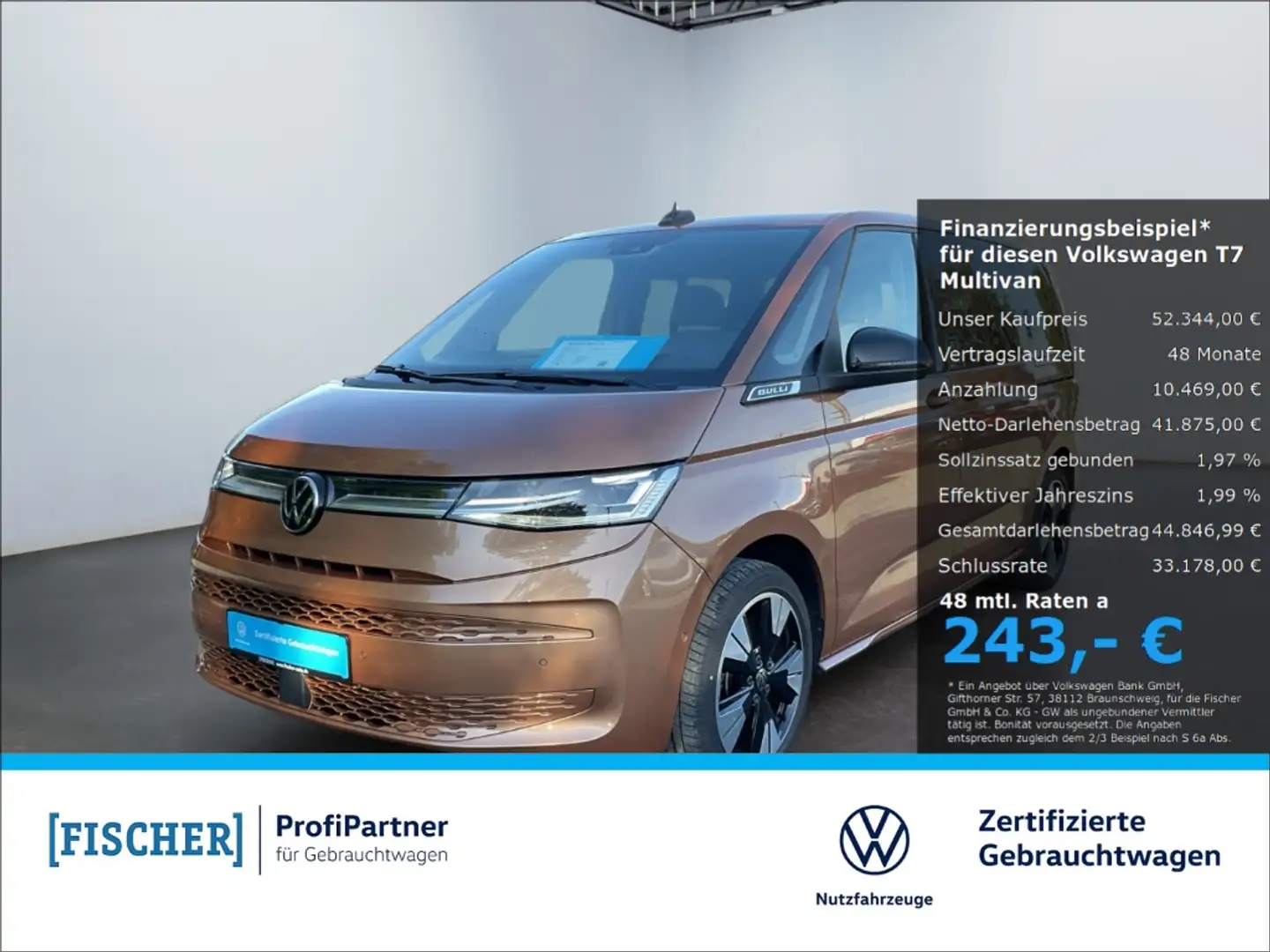 Volkswagen T7 Multivan 2.0TSI DSG Life Matrix STHZ Navi HUD ACC 7-Sitzer Gold - 1