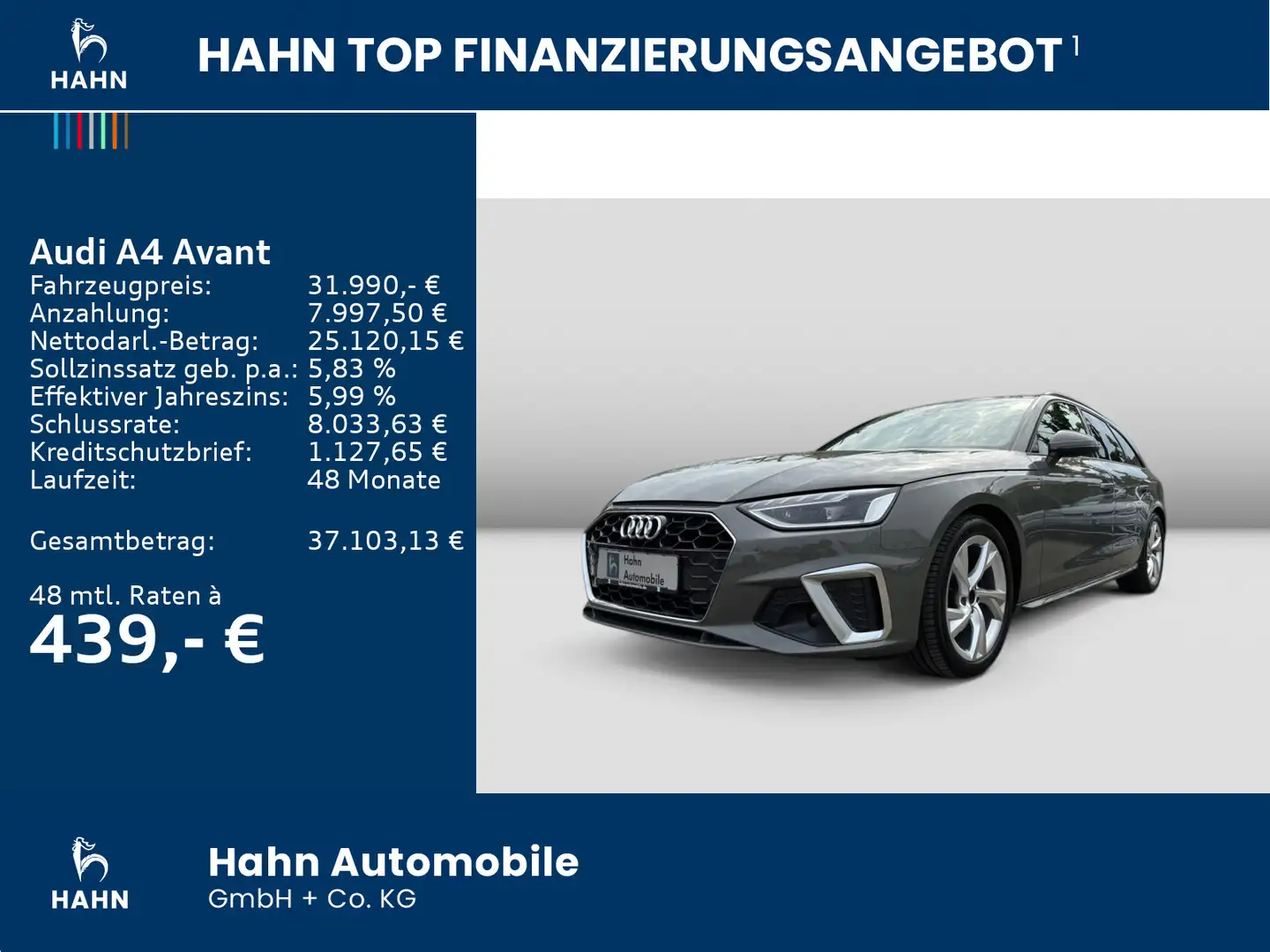 Audi A4 35 2.0TFSI S-trc S line AHK Cam LED ACC Grau - 2