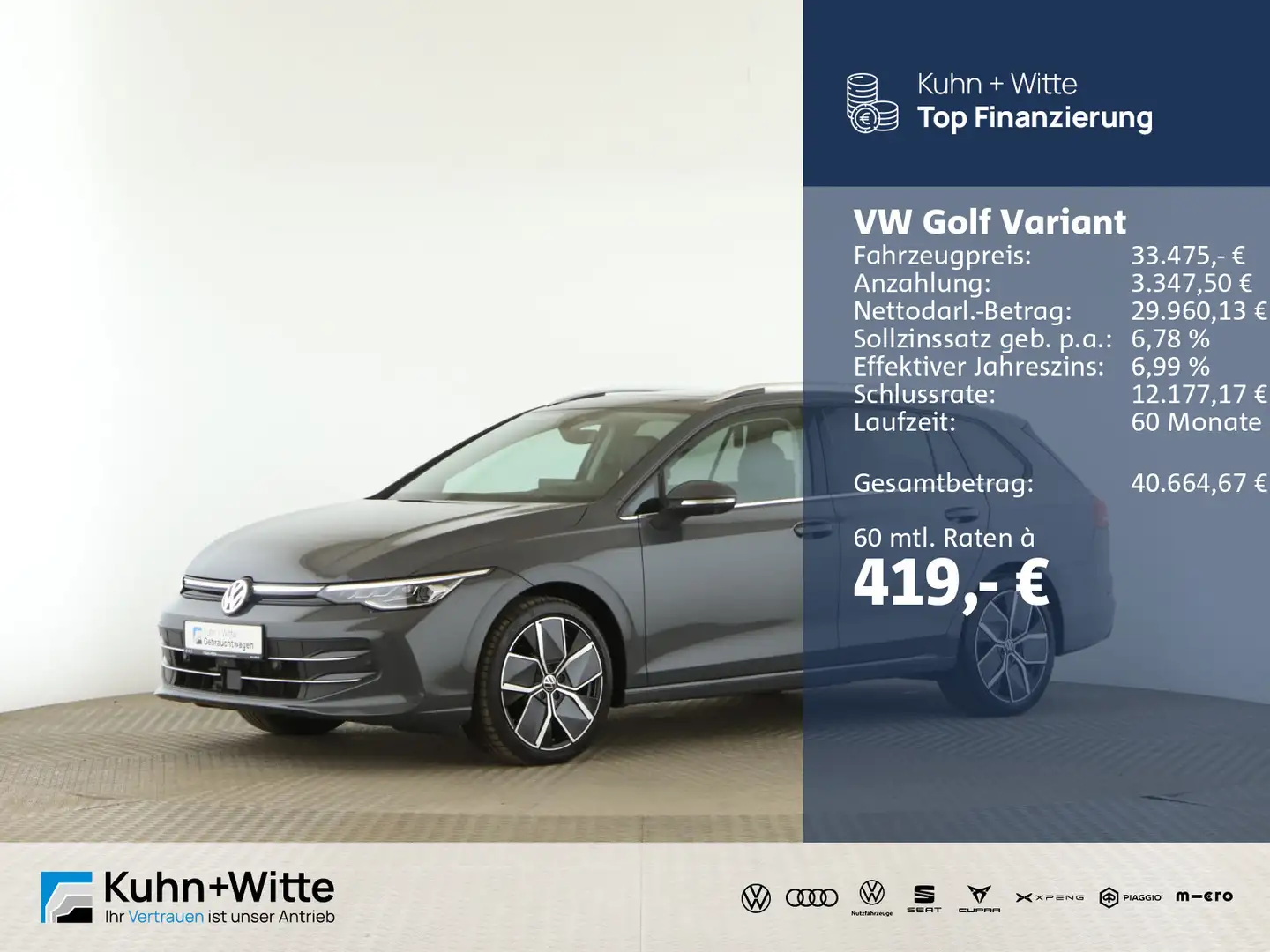 Volkswagen Golf Variant Golf VIII Variant 1.5 eTSI Style *Pano*AHK*LED*R Grau - 1