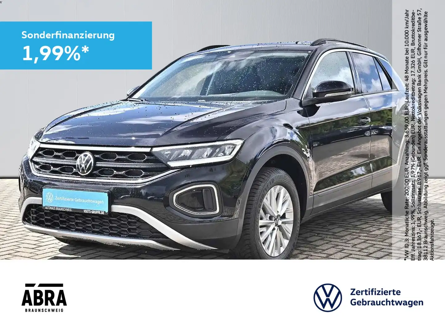 Volkswagen T-Roc 1.0 TSI Life LED+NAVI+PDC+LANE+DAB+ Noir - 1
