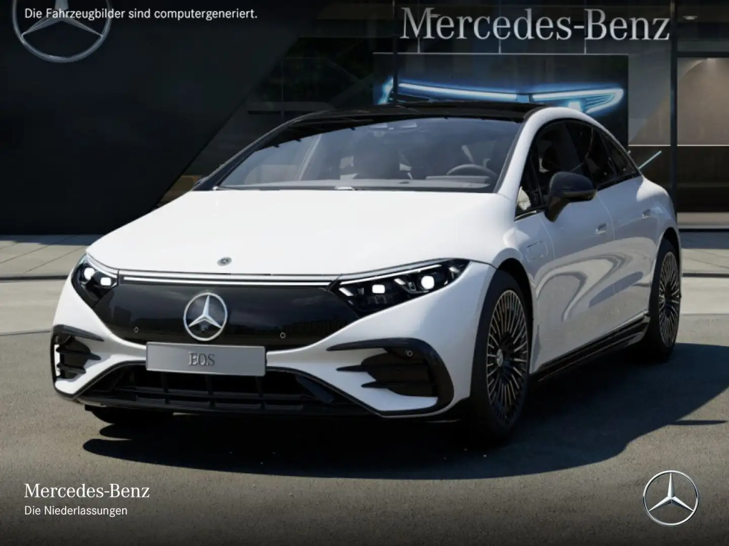 Mercedes-Benz EQS 450 4MATIC AMG Fahrass WideScreen Pano Distr. Blanc - 2