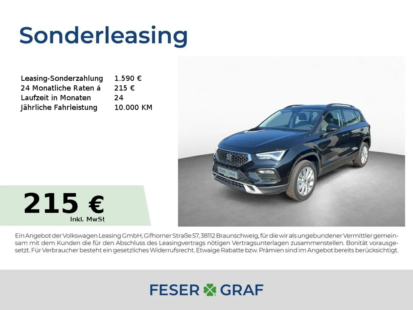 SEAT Ateca STYLE 1.5 TSI DSG KAMERA el.HECK NAVI FAPA Schwarz - 1