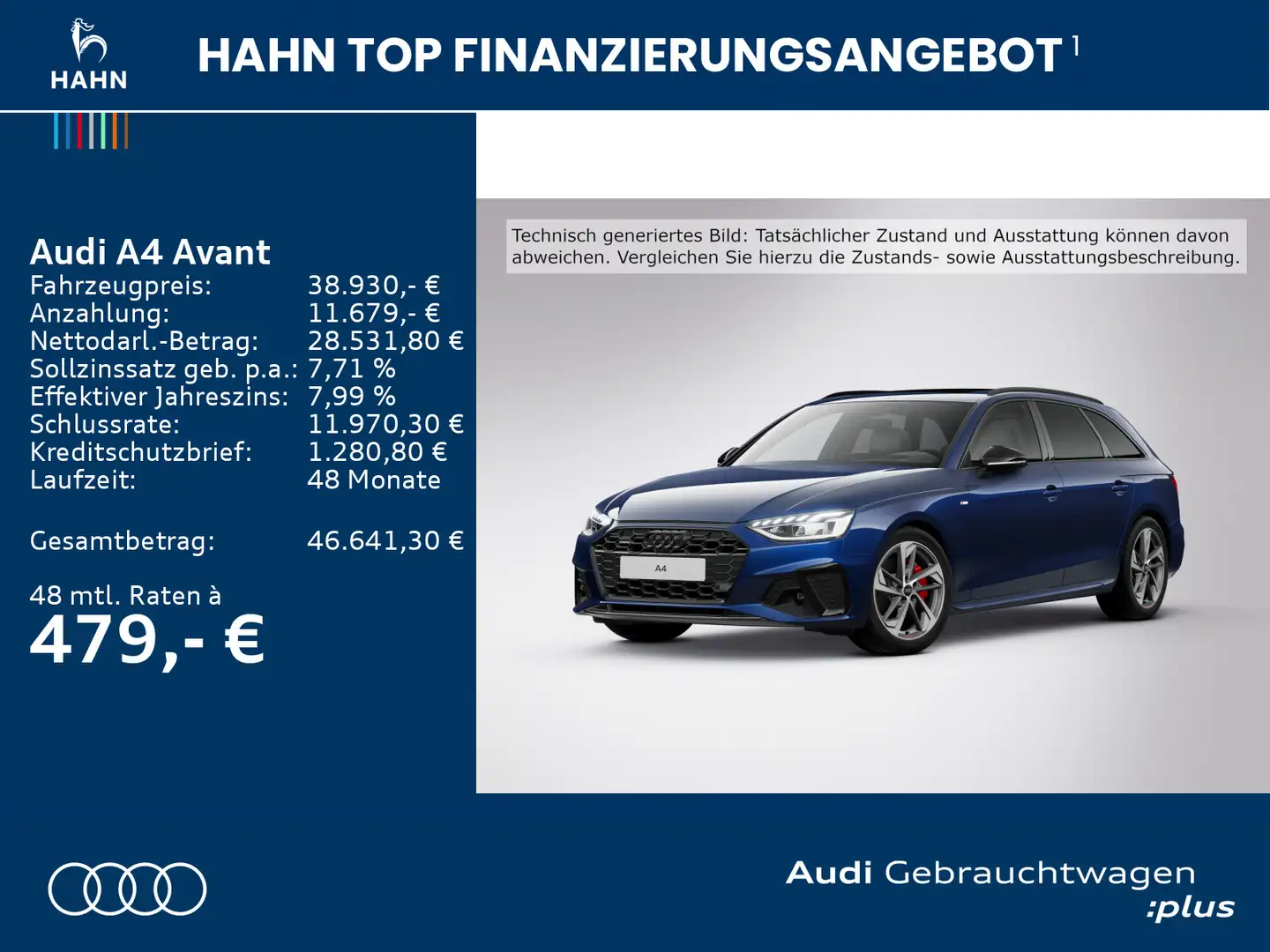 Audi A4 40 TDI quattro S line AHK HUD Virtual L Blau - 2