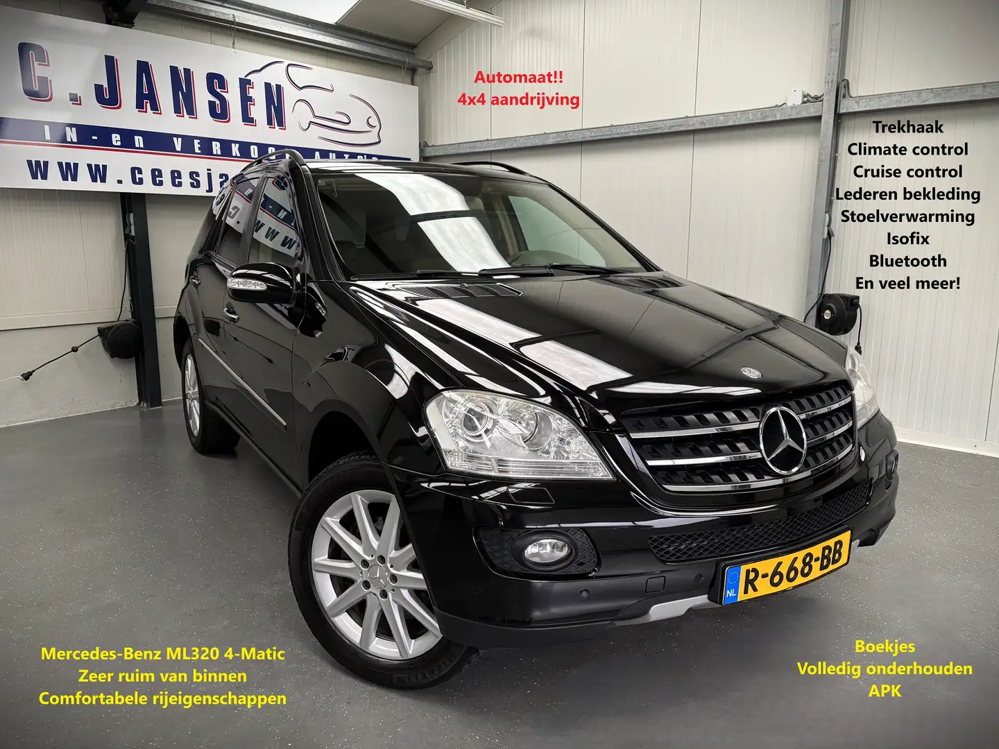 Mercedes-Benz ML 320 M-klasse CDI youngtimer! Automaat 4-matic | Glazen Zwart - 1