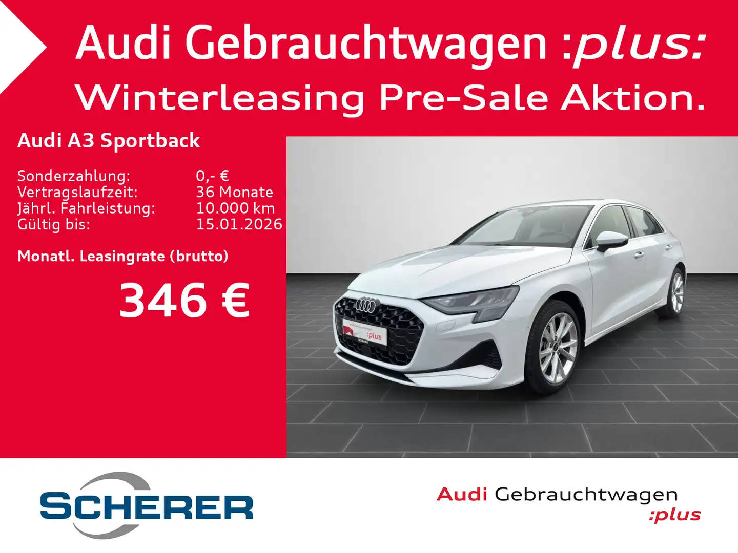 Audi A3 35 TDI advanced S tronic RFK MMI SH Weiß - 1