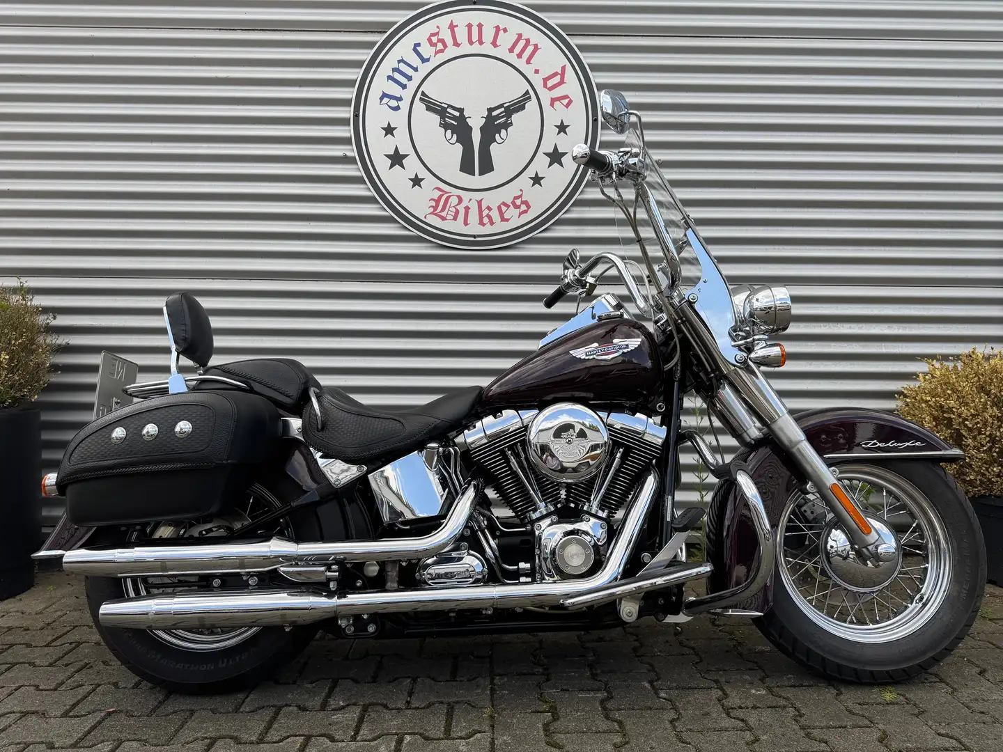 Harley-Davidson Deluxe FLSTNI Softail DeLuxe Vollausstattung Ape Rot - 1