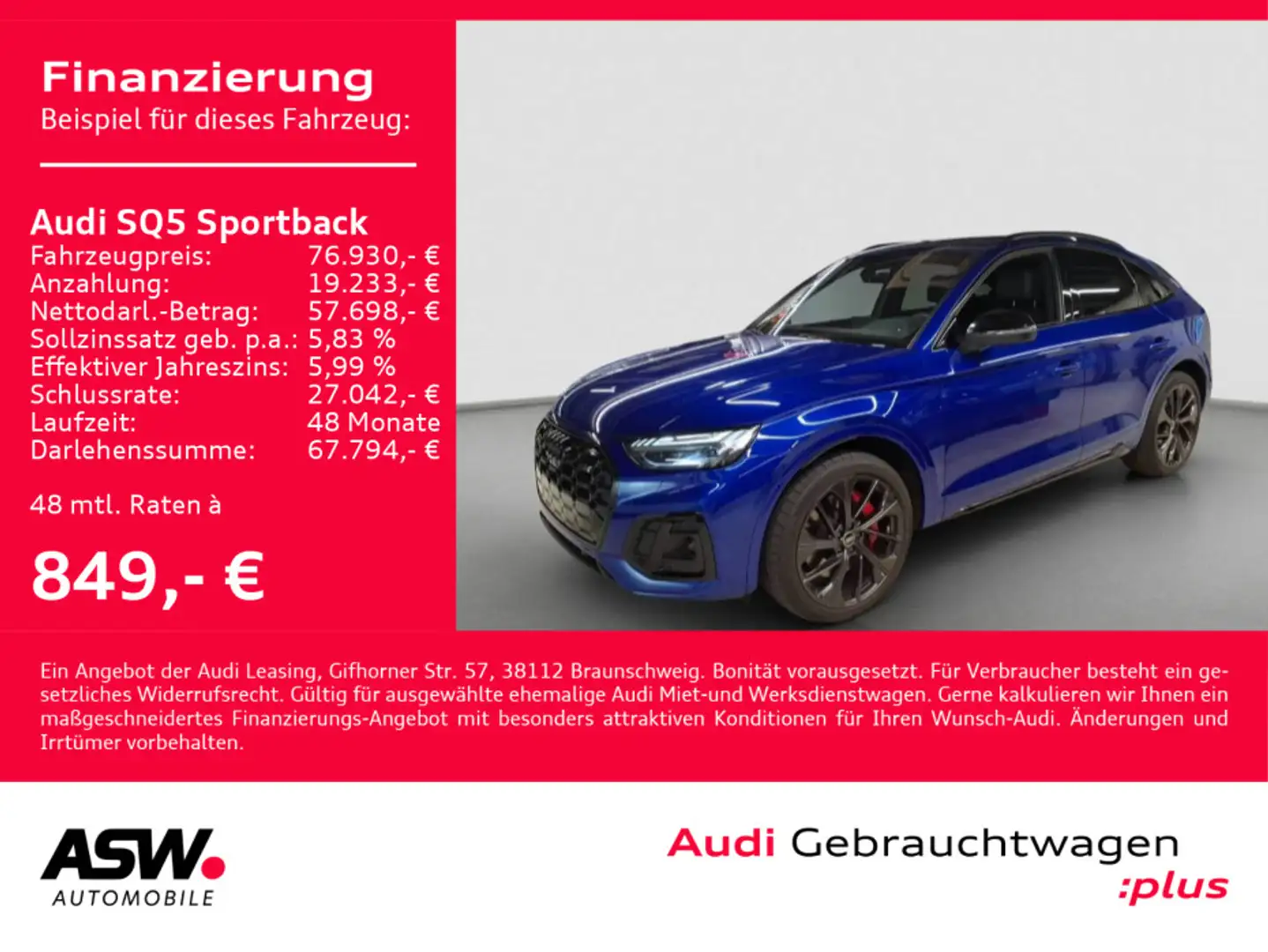 Audi SQ5 TDI Navi Matrix Pano StandHz 360° Blauw - 1