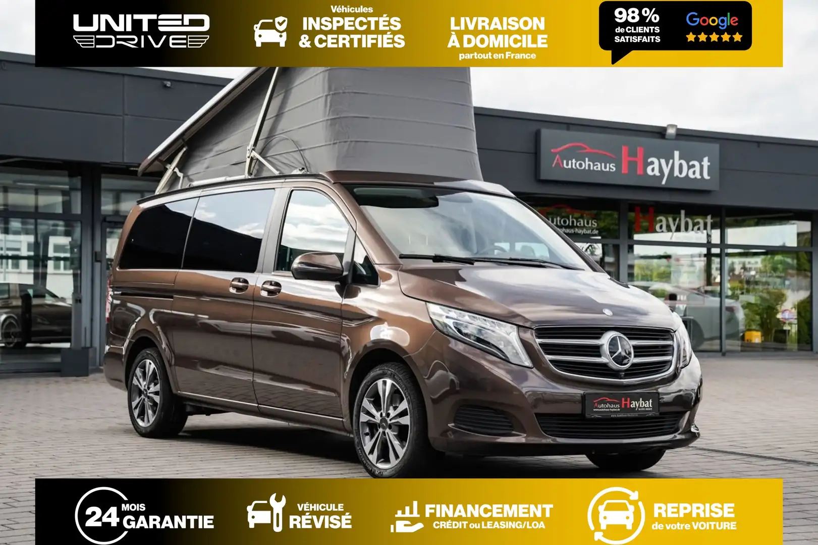 Mercedes-Benz V 250 d 4 MATIC Marco Polo Edition 4pl 190ch Brun - 2