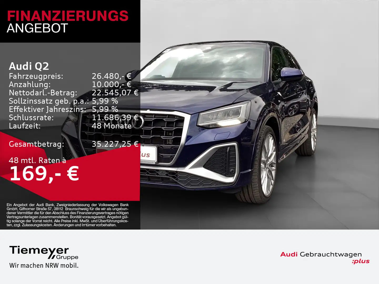 Audi Q2 40 TFSI Q 2x S LINE LED LM19 PRIVACY Blau - 1