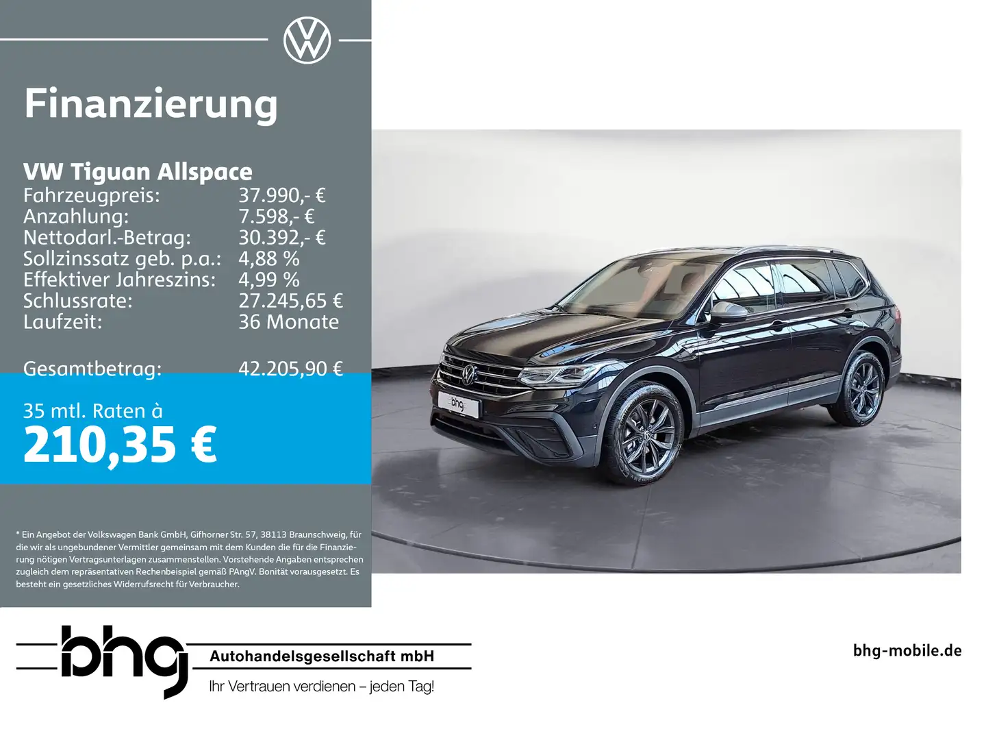 Volkswagen Tiguan Allspace Life 2.0 TDI *DIGITAL-COCKPIT*AH Schwarz - 1