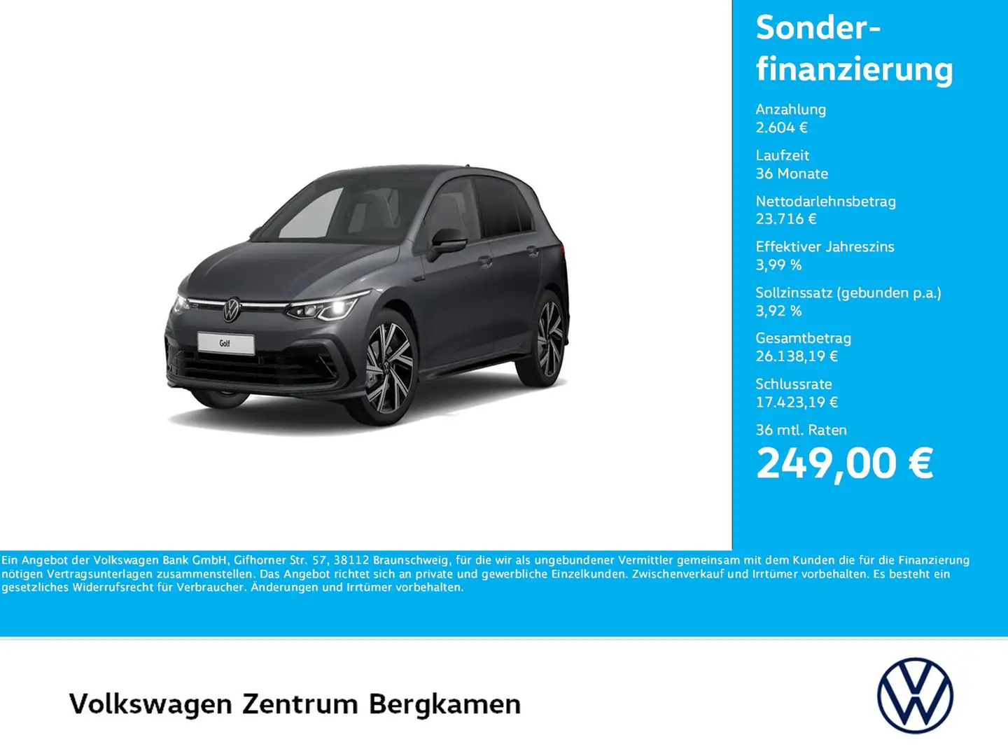 Volkswagen Golf VIII 1.5eTSI R-LINE BLACKSTYLE CAM ACC LM18 Grau - 1