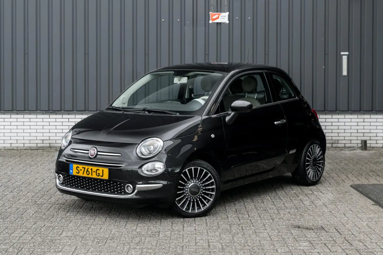 Fiat 500 1.2 Popstar*Leder*Nav* Zwart - 1
