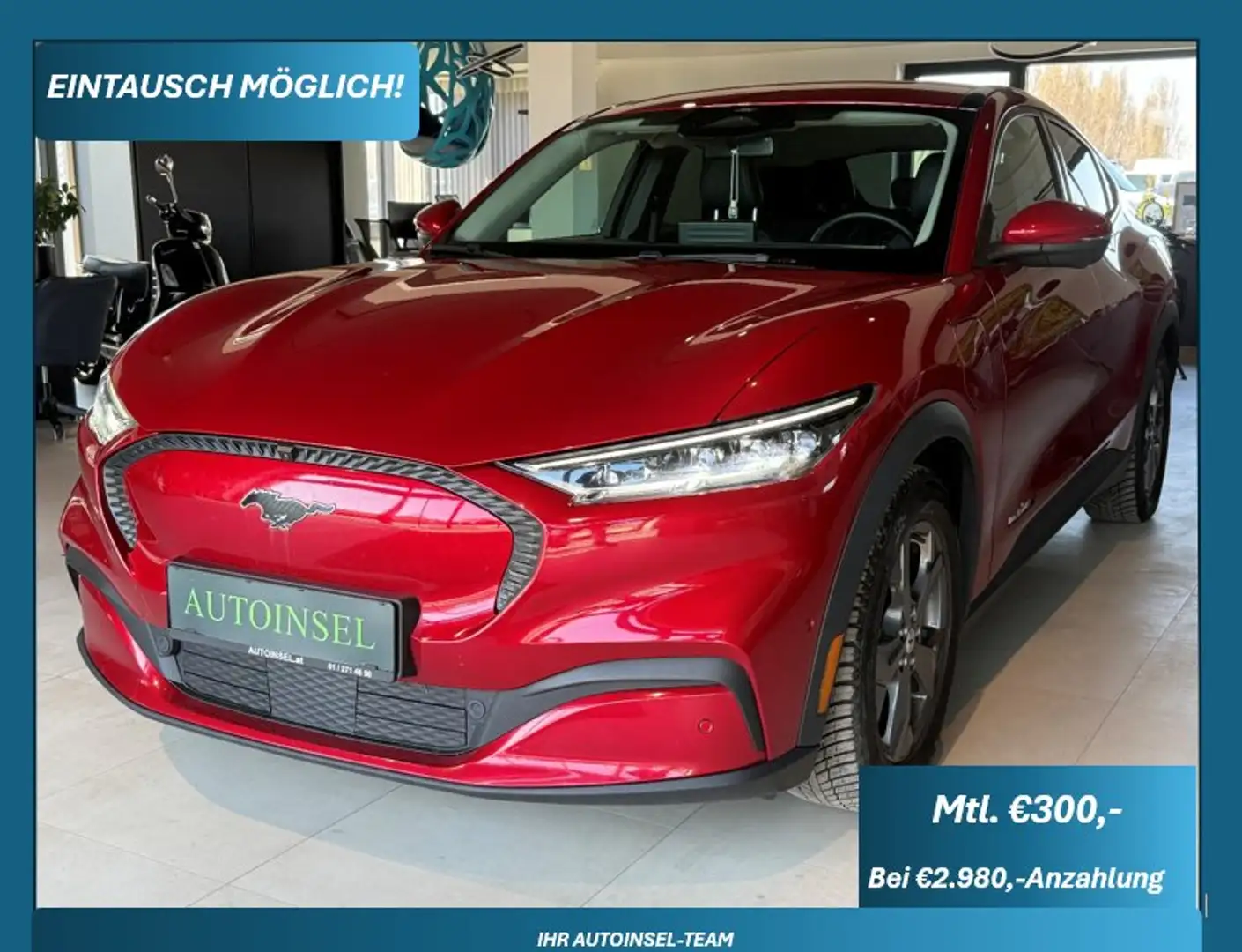 Ford Mustang Mach-E 88kWh 360°+Bang&Olufsen+MwSt. Ausweisbar Rot - 1