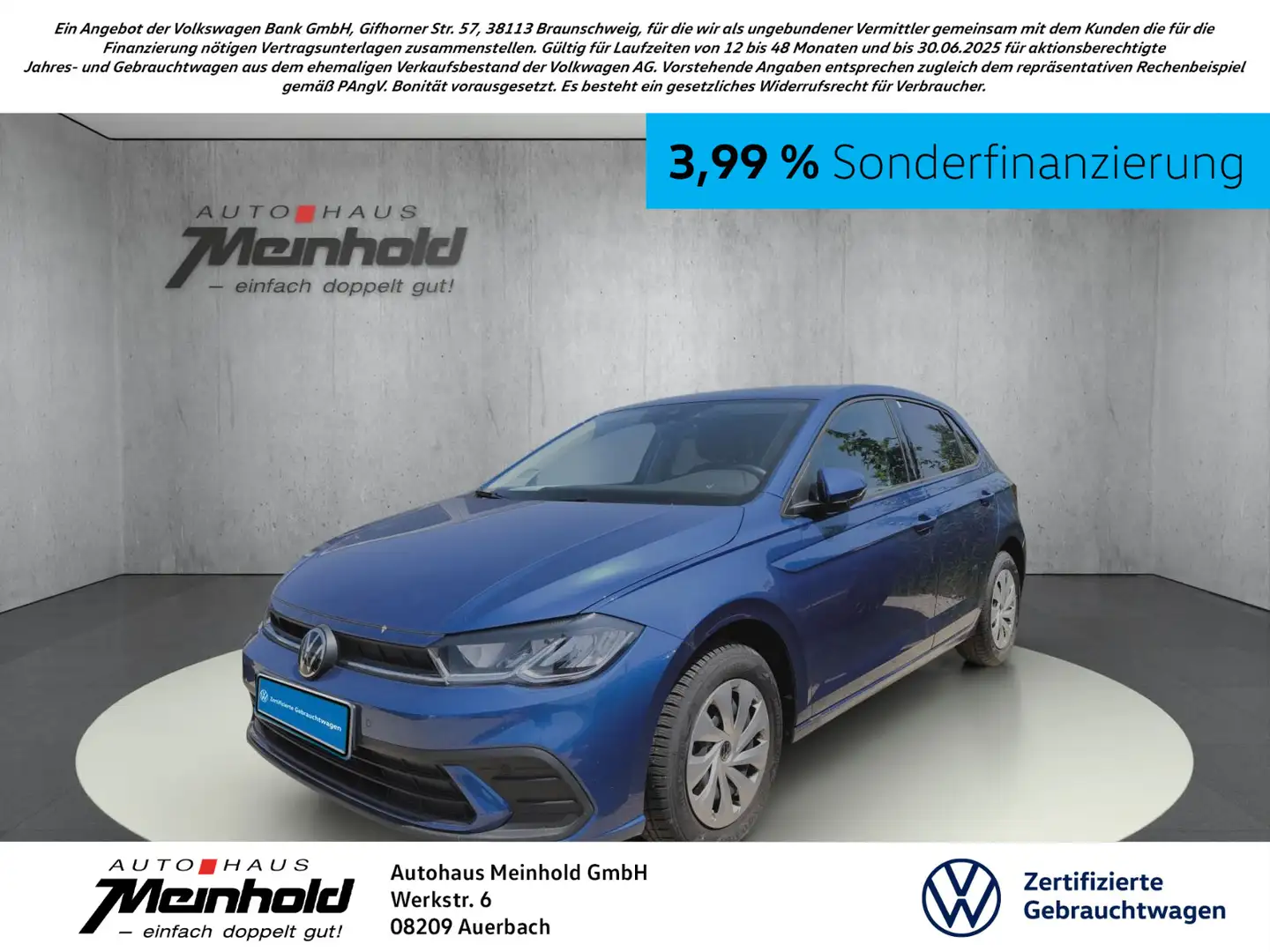 Volkswagen Polo 1.0 TSI Life, ACC, Navi, DAB, IQ.Drive Blau - 1