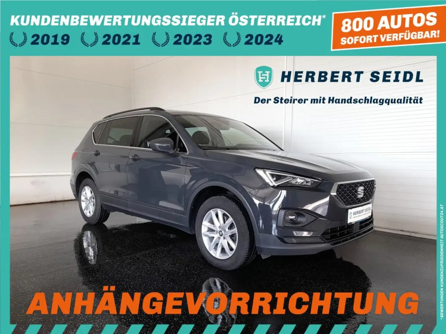 SEAT Tarraco STYLE 4x4 2,0 TDI DSG *VIRTUELL / VOLL-LED / NAVI / AHV / ACC / E-KLAPPE* Grau - 1