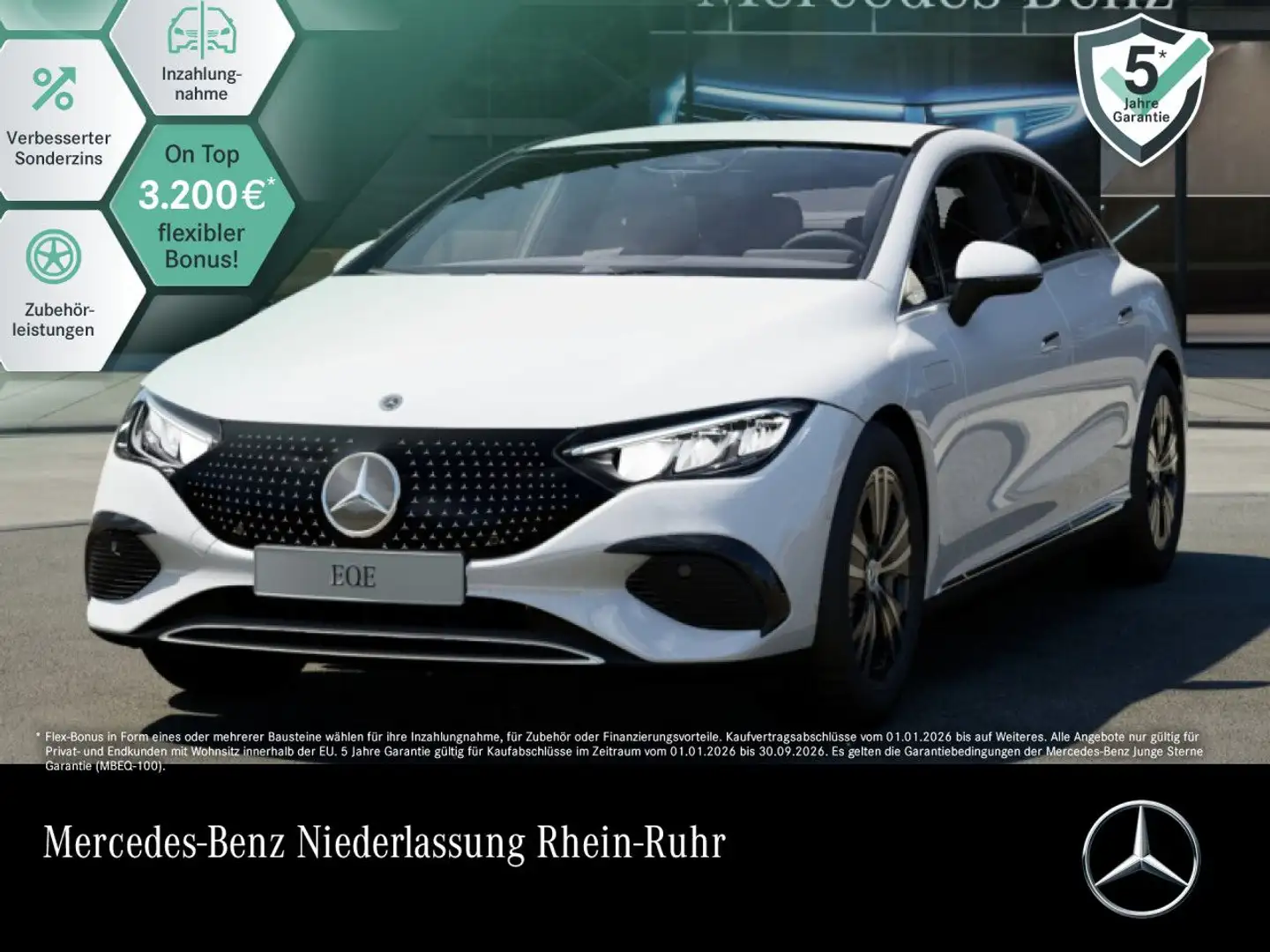 Mercedes-Benz EQE 300 Burmester Distr. LED Sitzklima Kamera PTS Weiß - 1