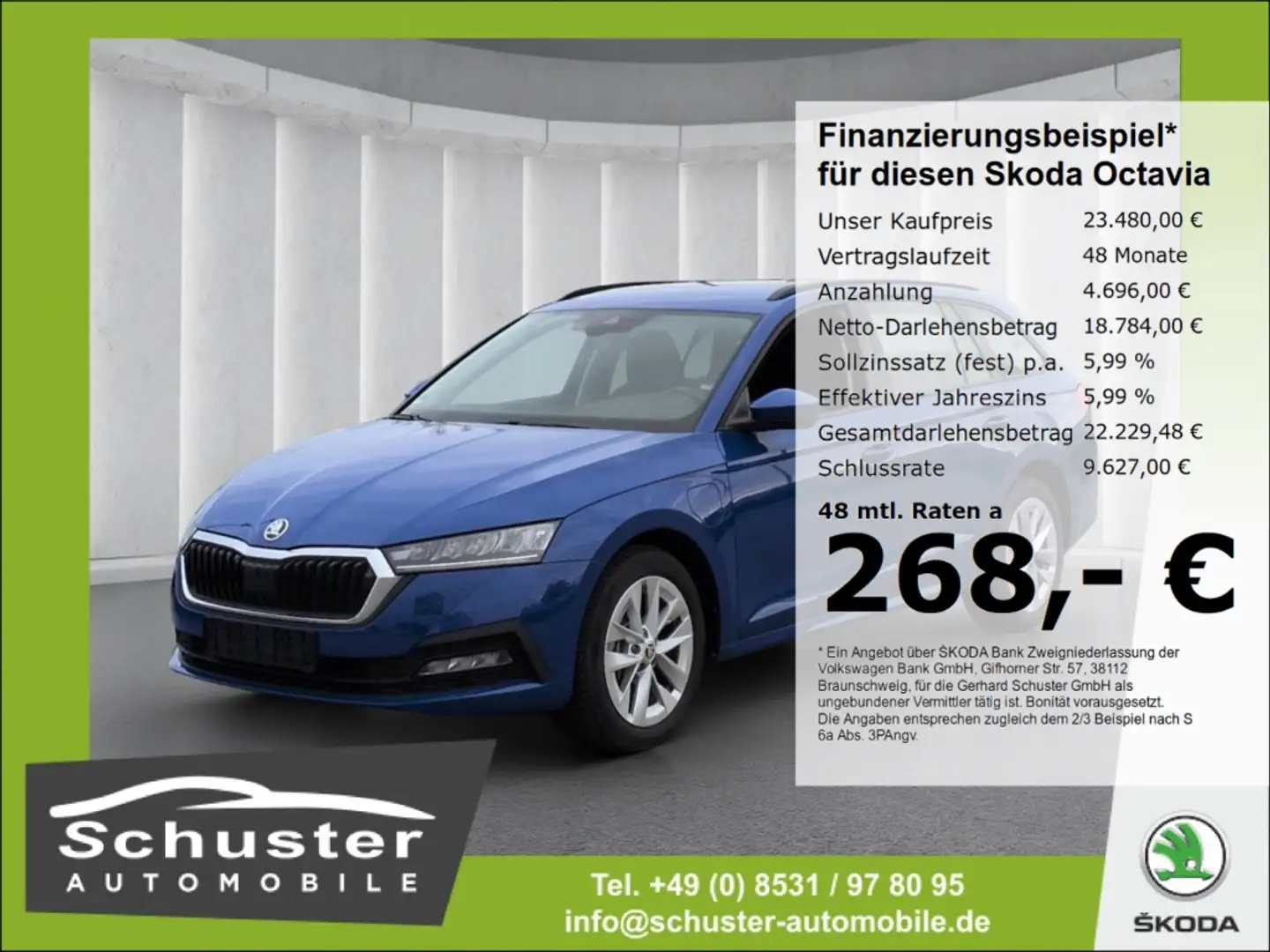 Skoda Octavia Combi iV Hybrid*Navi LED Tempom Keyless Blau - 1
