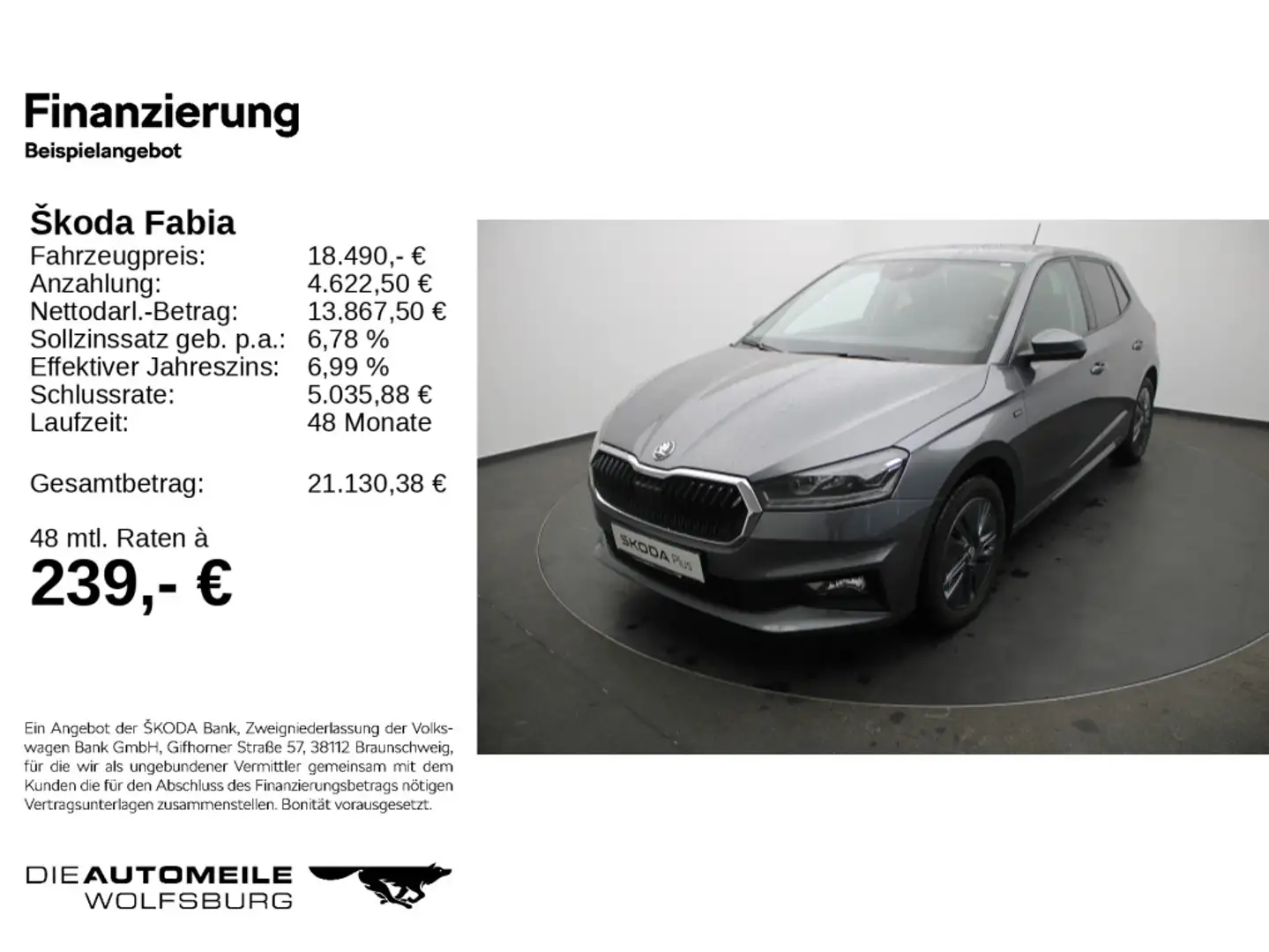 Skoda Fabia 4 IV 1.0 TSI Drive Tempo/Einparkhi/Multile Grau - 2