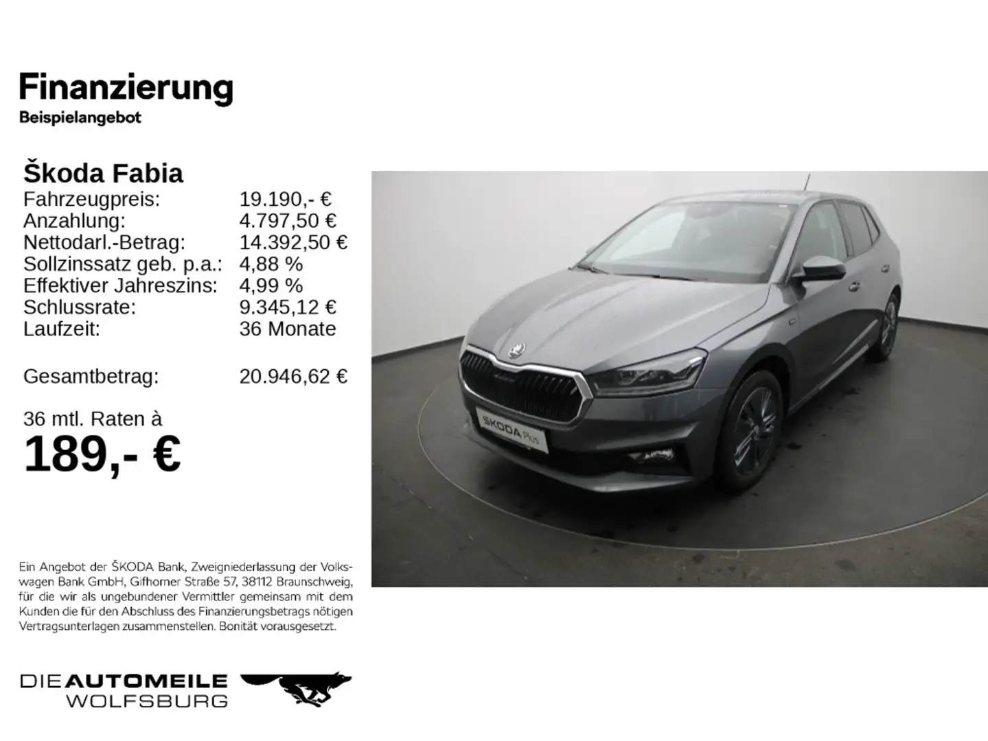 Skoda Fabia 4 IV 1.0 TSI Drive Tempo/Einparkhi/Multile Grau - 2