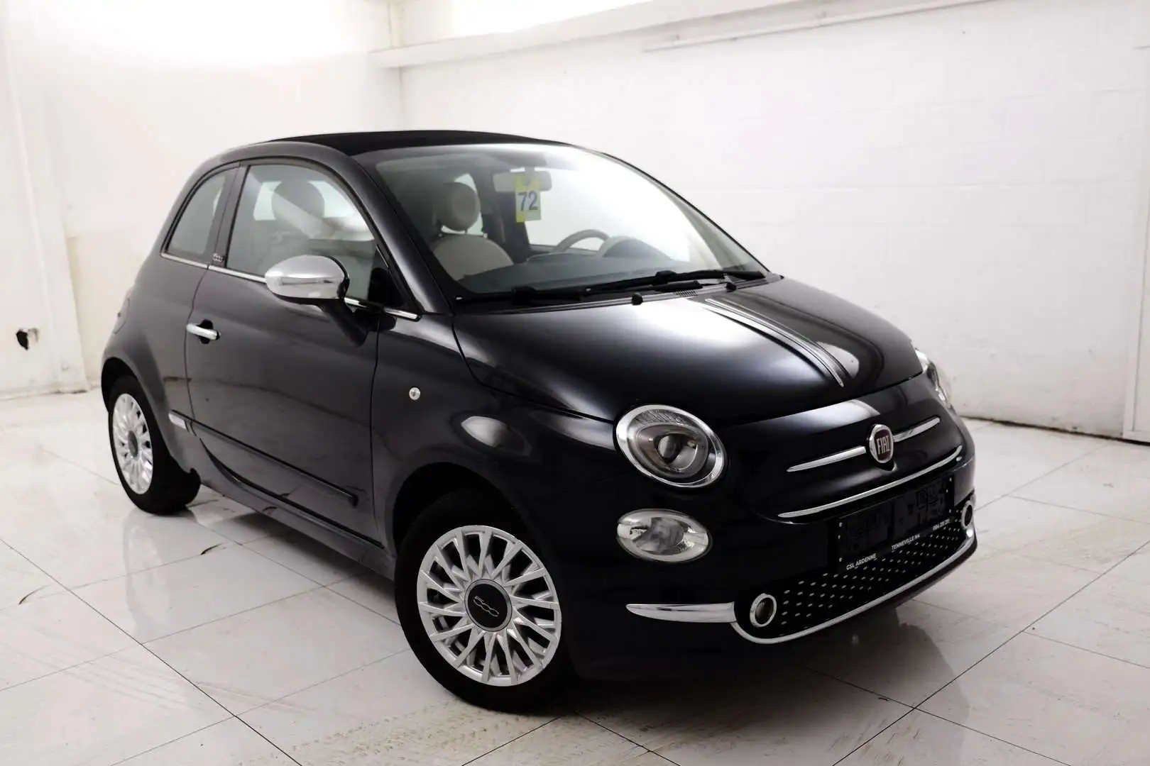 Fiat 500C 500C 1.2i CABRIOLET # GPS, CLIM, TEL # SUPERBE Zwart - 1