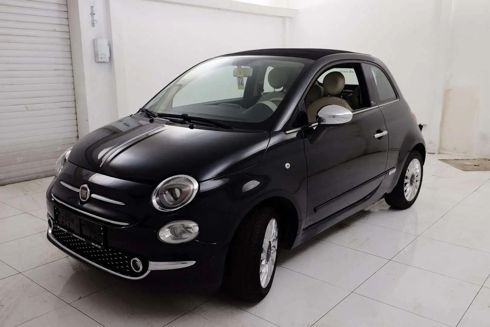 Fiat 500C 500C 1.2i CABRIOLET # GPS, CLIM, TEL # SUPERBE Zwart - 2