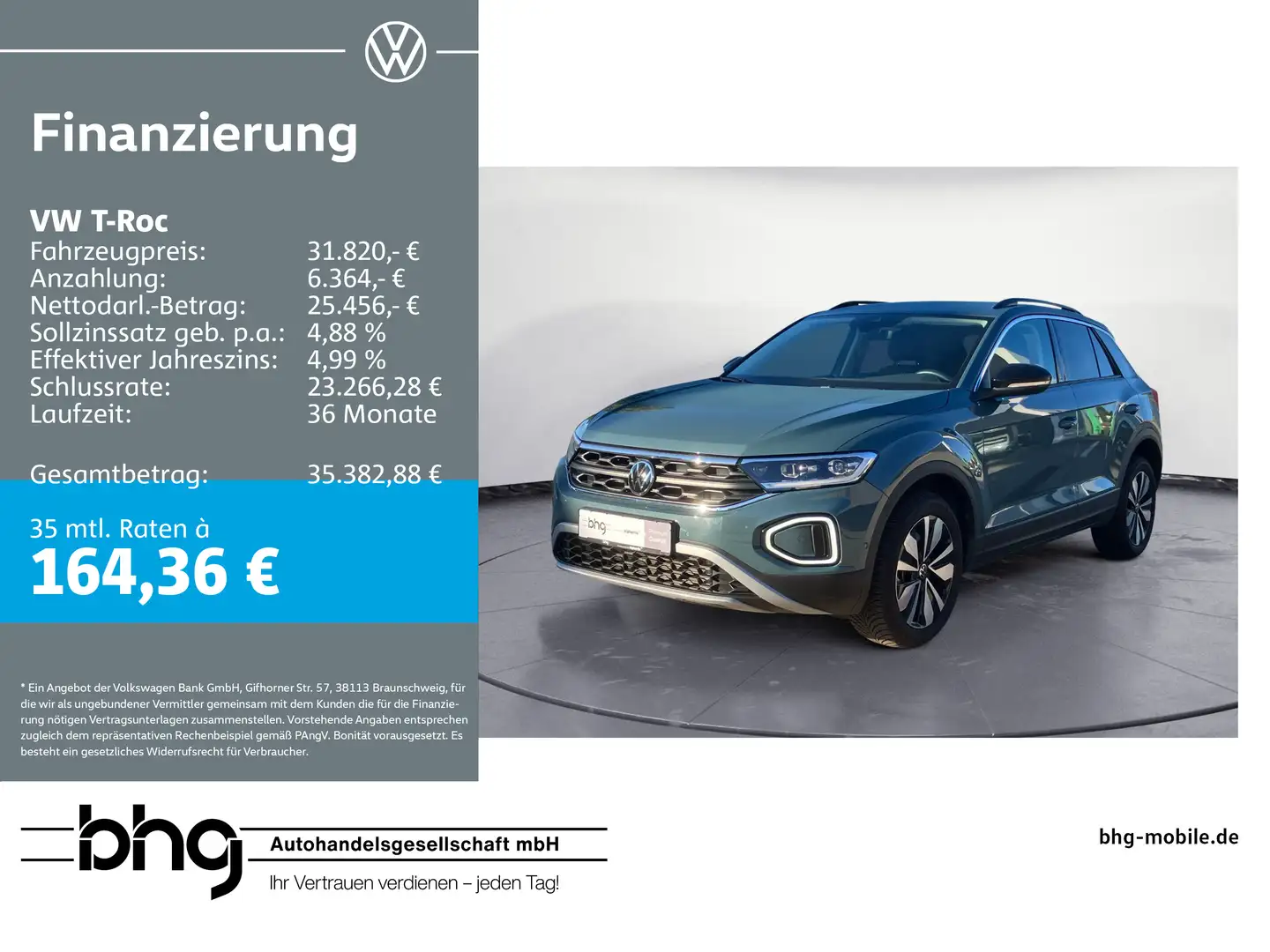Volkswagen T-Roc 2.0 TDI DSG Goal Blau - 1