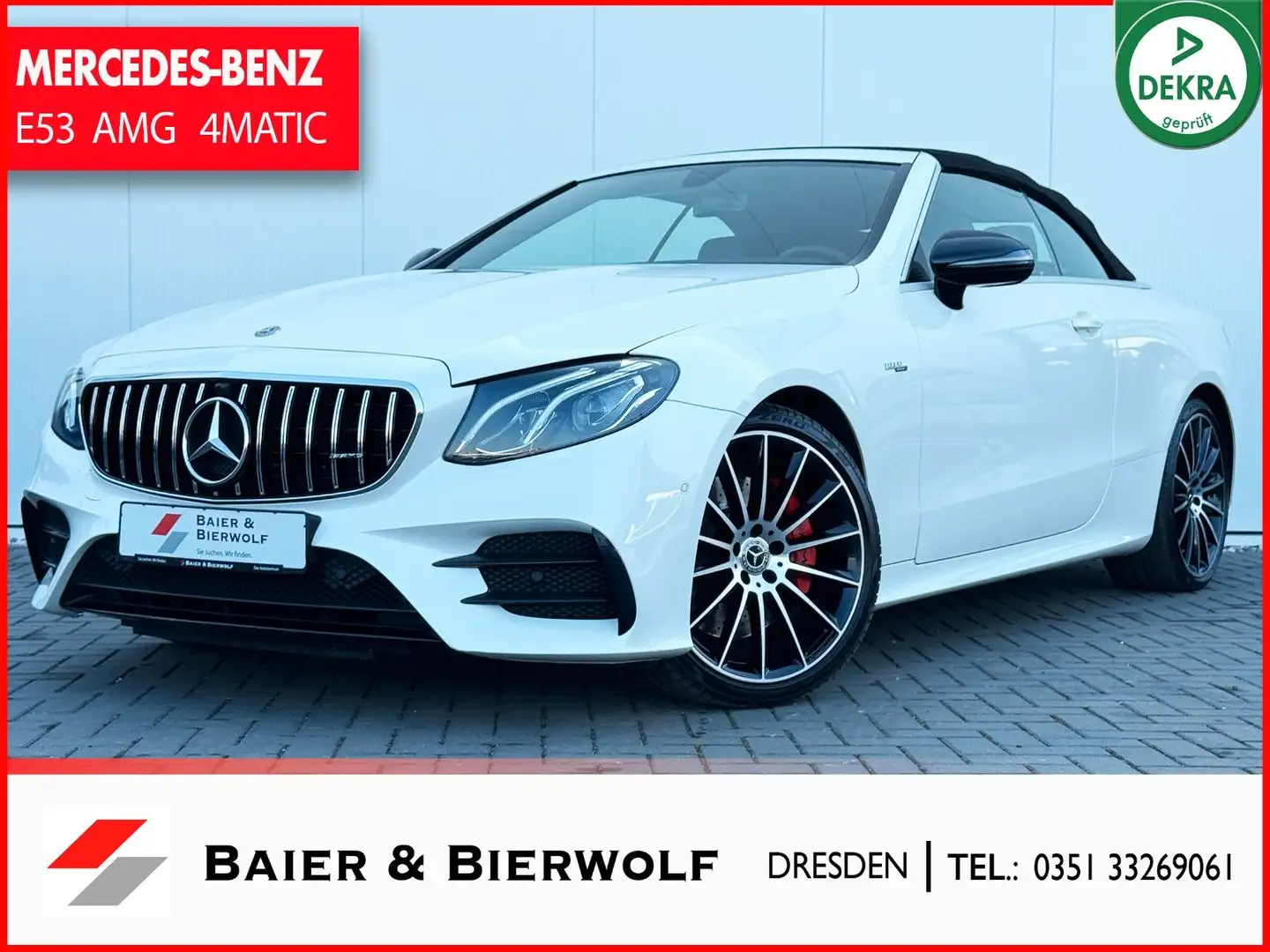 Mercedes-Benz E 53 AMG Cabrio 4Matic AIRCAP WIDESCREEN BURM. Weiß - 1