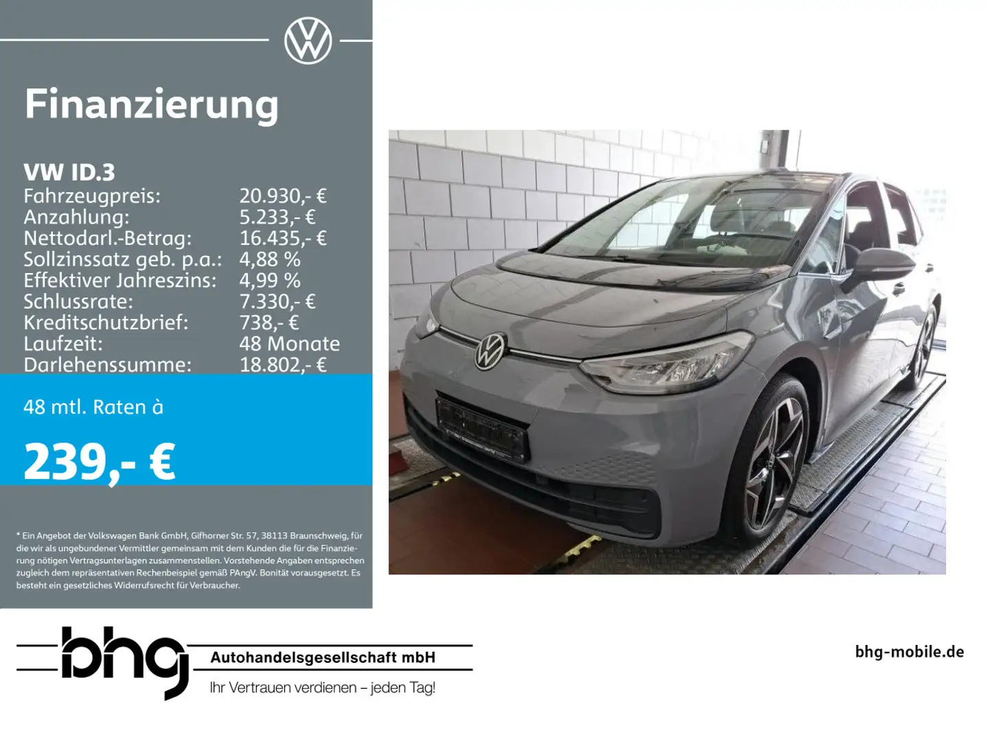 Volkswagen ID.3 Pro Wärmepumpe LED 19zAlu Climatronic EPH A Grau - 1