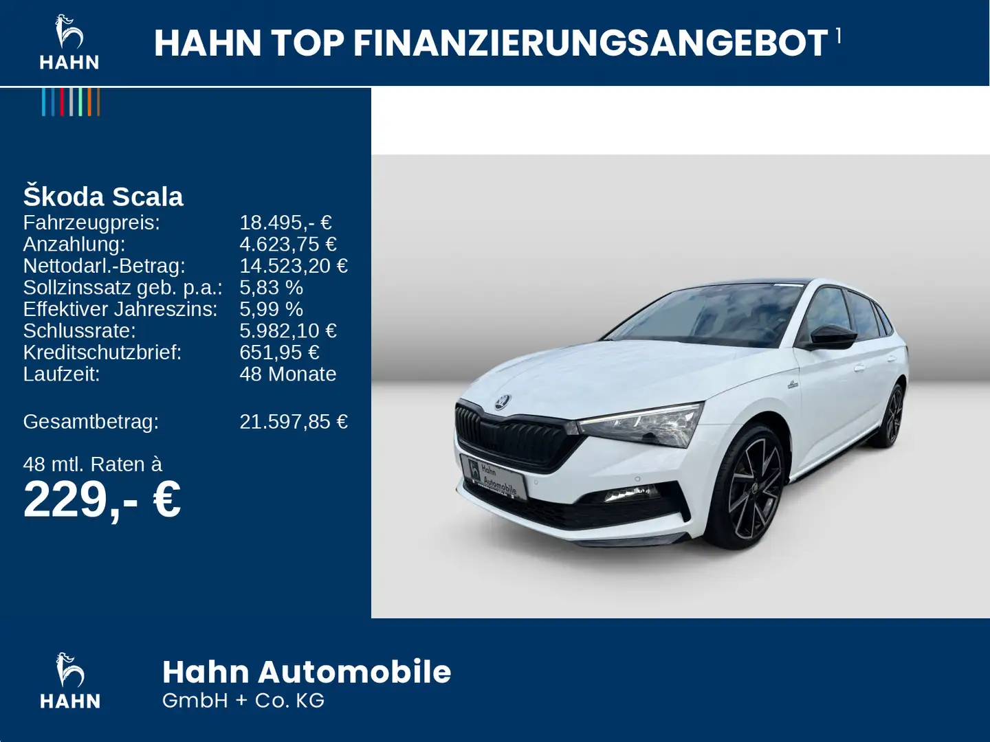 Skoda Scala Monte Carlo 1.5TSI DSG Pano LED Navi ACC Weiß - 2