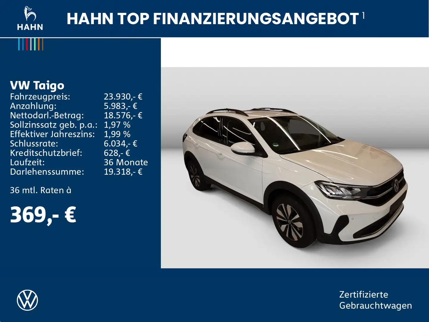 Volkswagen Taigo 1.0 TSI Move AHK LED Navi Sitzhzg ACC Einp Weiß - 2