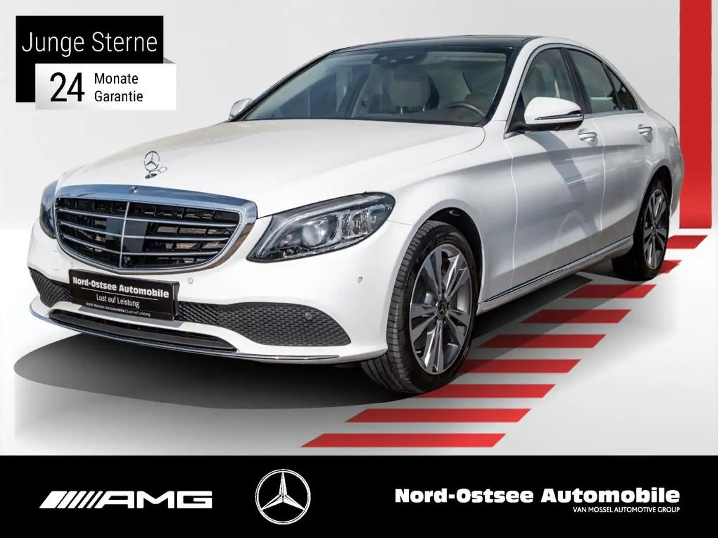 Mercedes-Benz C 300 d 4M EXCLUSIVE STDHZG PANO 360 COMAND BUR Blanc - 1