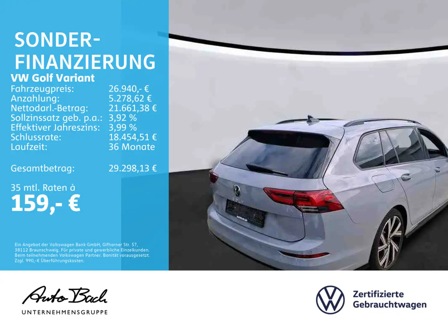 Volkswagen Golf Variant Golf VIII Variant 2.0 TDI DSG R-Line, Panoramada Grau - 2